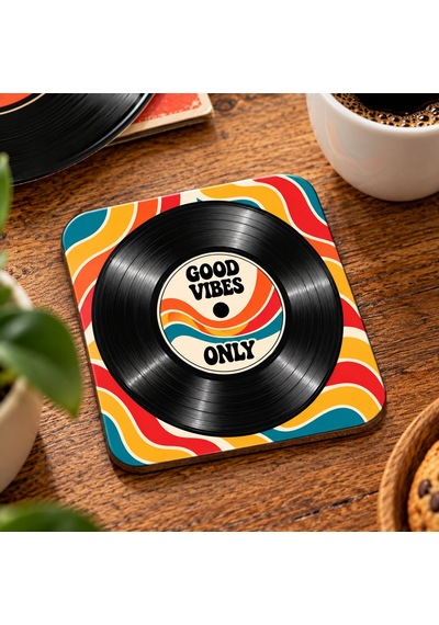 Reto Vinlytemalı Dekoratif Mdf Bardak Altlığı 10x10 Cm Çok Renkli