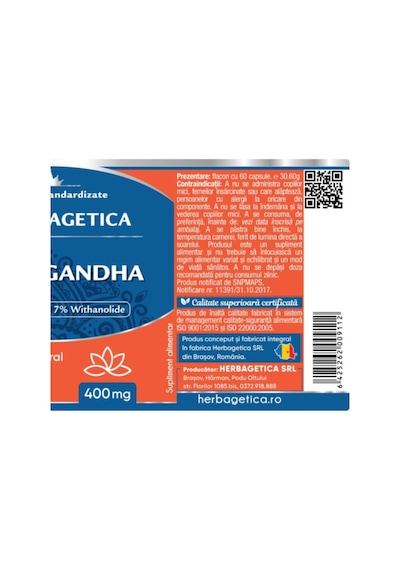 Ashwa/gandha 400 Mg 60 Kapsül %7 Withanolid & Piperin İçeren Adaptogen Destek