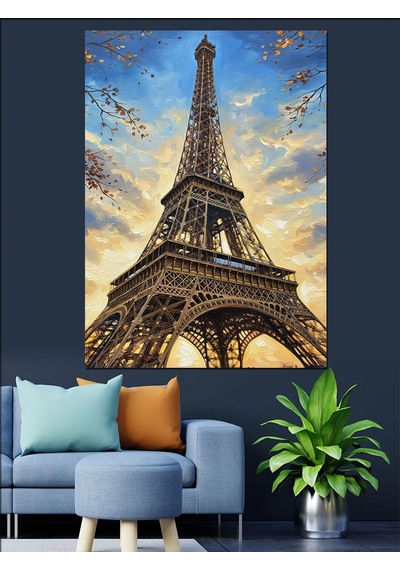 Ahşap Tablo Eyfel Kulesi Paris Manzarası Hayvan Tabloları