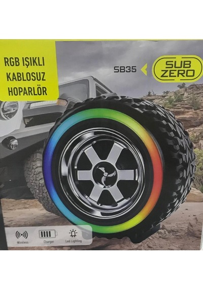Işıklı Lastik Ses Bombası Galericiler Oto Tamirciler İçin Görsel Rgb Işıklı Hoparlör - Siyah- Tek E
