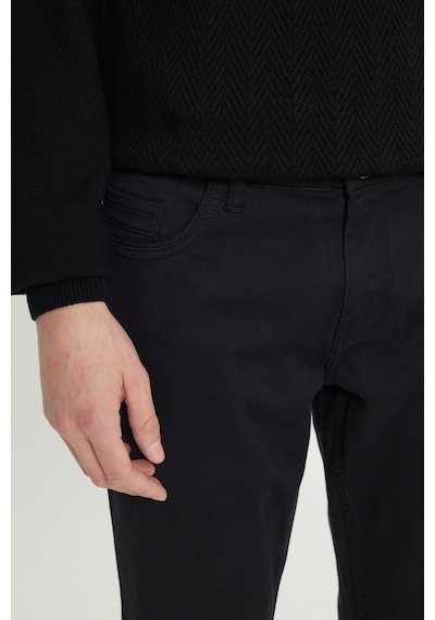 AC&Co / Altınyıldız Classics Erkek Sıyah Pamuklu Slim Fit Dar Kesim 5 Cepli Armürlü Esnek Casual Pantolon Siyah