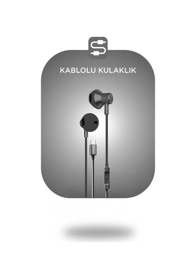 Premium Ses Aksesuarı Bağlantı Parçası Pratik Parça Kablolu Kulaklık Type-c Tc05 Siyah