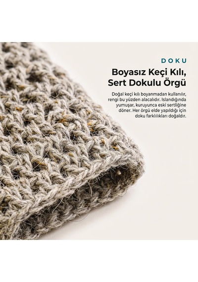 Lexroo %100 Doğal Keçi Kılı Banyo Kesesi, El Dokuması Vücut Lifi