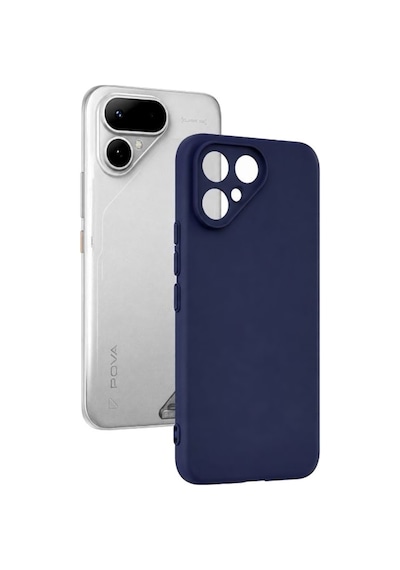 Adige Tecno Pova Curve 2 5g Kılıf Lansman Silikon İçi Kadife Lacivert