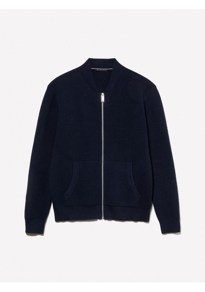 Sisley Pamuk Karışımlı Fermuarlı Bomber Hırka Erkek Lacivert Hırka - 325p10f2s500h