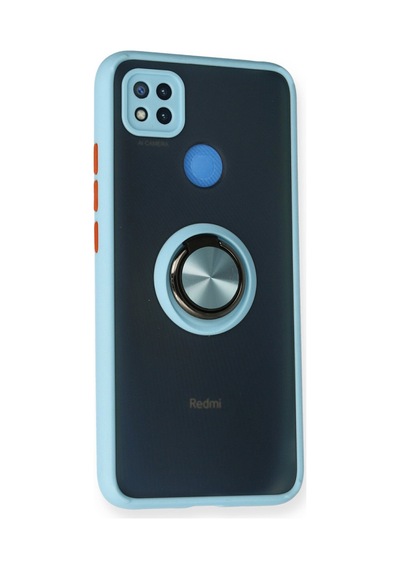 Xiaomi Redmi 9c Uyumlu Kılıf Montreal Yüzüklü Silikon Kapak - Buz Mavi