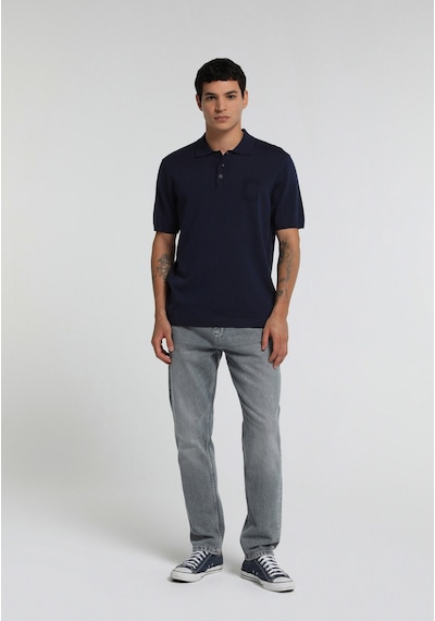 Colin's Colins Regular Fit Polo Yaka Jakarlı Erkek Lacivert Kısa Kol Kazak Cl1081649 Q1.v2 Nav