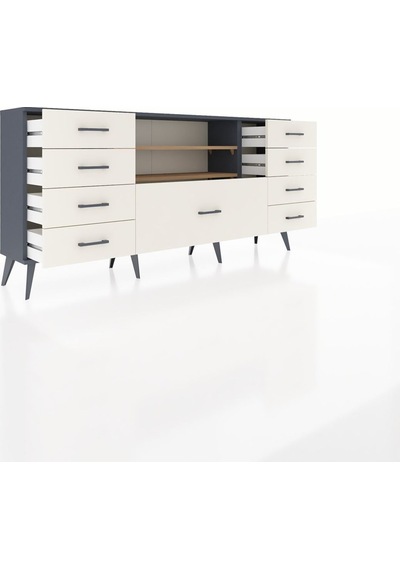 Arges Konsol 2 Raflı 9 Çekmeceli 176x30x83 Antrasit-çam/aytaşı Çam/aytaşı Arges Konsol 2 Raflı 9 Çekmeceli 176x30x83 Antrasit-çam/aytaşı Çam/aytaşı