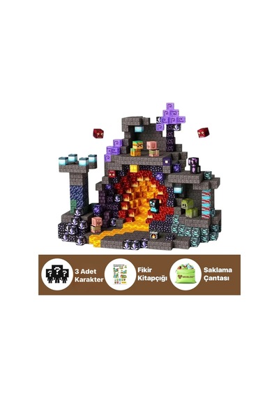 Minecraft Manyetik Küp Blok Volkan Ve Maden Temalı Yapı Taşı 100 Parça