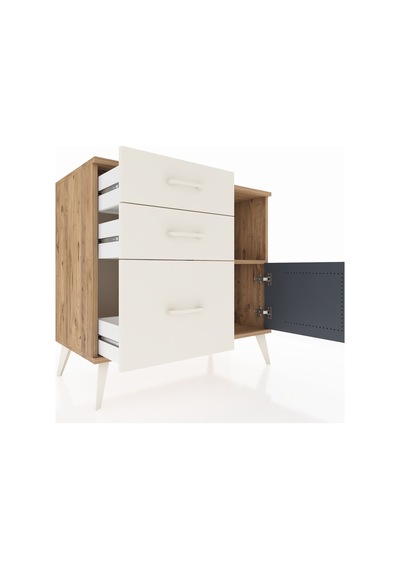 Hyperion Şifonyer Tek Raflı 3 Çekmeceli Tek Kapaklı 88x44x80 Çam-antrasit/aytaşı Antrasit/aytaşı Hyperion Şifonyer Tek Raflı 3 Çekmeceli Tek Kapaklı 88x44x80 Çam-antrasit/aytaşı Antrasit/aytaşı