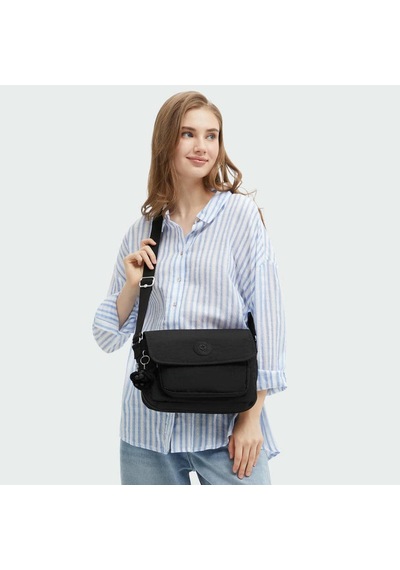 Kipling Dalma Orta Boy Omuz Çantası Siyah
