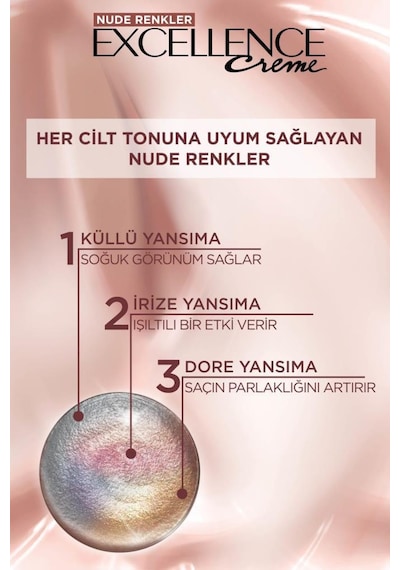 L'Oréal Paris L'Oréal Paris Excellence Creme Nude Renkler Saç Boyası – 6U Nude Koyu Kumral Diğer