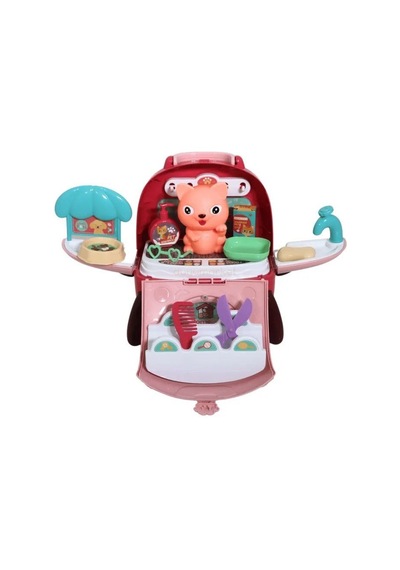 Sırt Çantalı Pets House İkili Set - Pembe