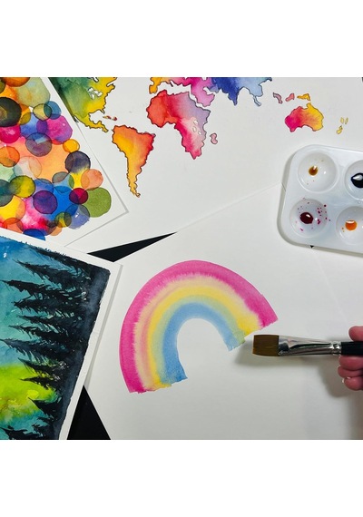50 Yaprak Suluboya Kağıdı Beyaz Soğuk Pres 300gsm, 9x12
