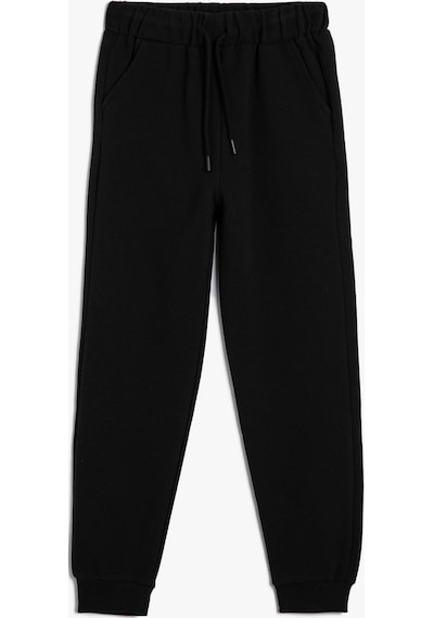 Koton Basic Jogger Eşofman Altı Cepli Beli Bağlamalı Dokulu Siyah 4wkb40010tk 4WKB40010TK999 Siyah
