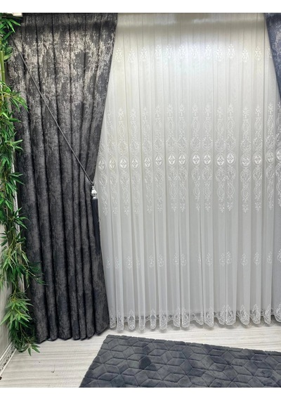 Nivemeshome Pera V-2501 1/3 Sık Pileli Fon Perde Apm Siyah