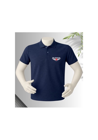 Dafri Özel Kuvvetler Baskılı Polo Yaka %100 Pamuklu T-shirt Lacivert