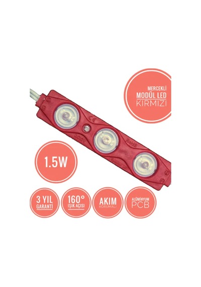 Mercekli Modül Led 1.5w (10 Adet) - Kırmızı