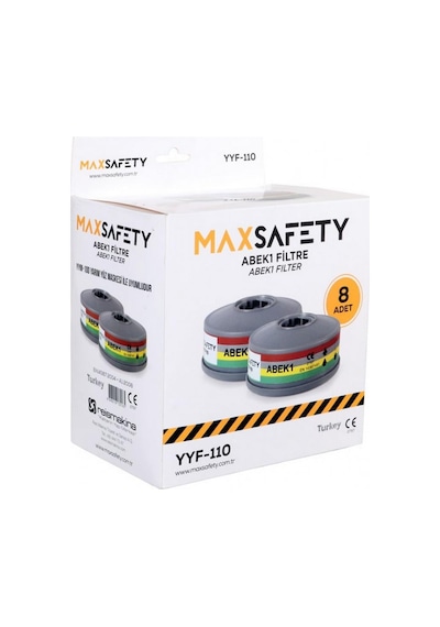 Maxsafety Yyf-110 Yarım Yüz Gaz Maskesi Filtresi Abek1 1 Çift