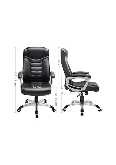Ergonomik Ofis Koltuğu Yüksekliği Ayarlanabilir Döner Sandalye Sağlam, Dayanıklı, Siyah Obg21b 52x53x122 Cm Diğer