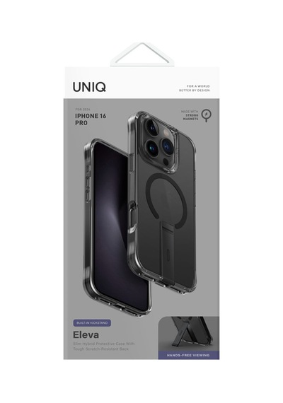 Apple Uyumlu iPhone 16 Pro Kılıf Eleva Serisi Standlı Magsafe Özellikli Magclick Premium Kılıf Black