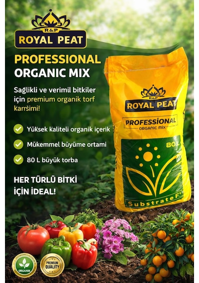 R&p Royal Peat 80 Litre Premium Özel Perlitli Bitki Toprağı İç Ve Dış Mekan Saksı,çiçek,çim,fideleme,toğumlama 80 L
