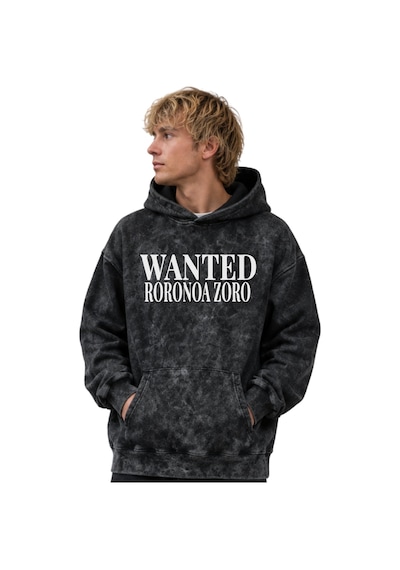 Sevbano Wanted Roronoa Zoro One Piece Baskılı Unisex Oversize Yıkamalı Pr Siyah