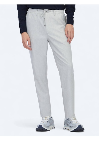 Kip Gri Düz Dokuma Jogging Fit Casual Pantolon