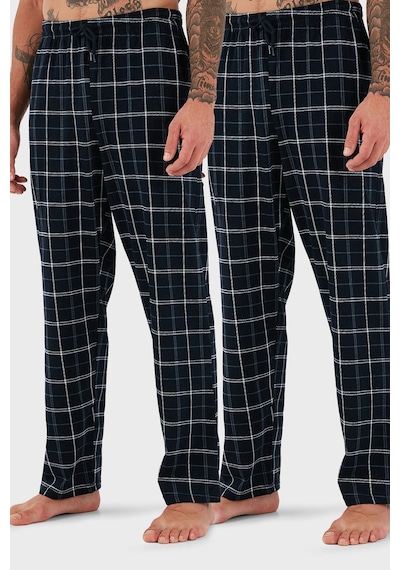 Buratti Pamuklu Regular Fit Normal Bel Düz Paça Cepli 2'Li Paket Erkek Pijama Altı 6574003S2 Lacivert-Lacivert