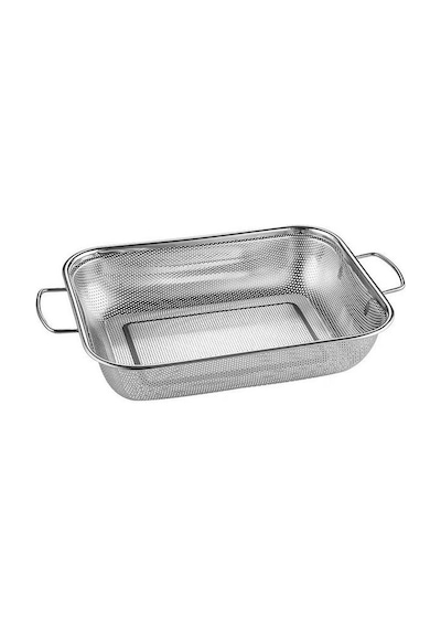 Gümüş Paslanmaz Çelik Makarna Sebze Meyve Süzgeç 32x40 Cm Inox