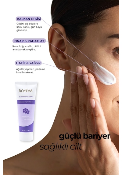Royéva Hassas ve Kuru Ciltler İçin Bariyer Onarıcı ve Nemlendirici Krem 50 ML