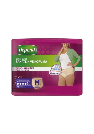 Depend Emici Külot Yetişkin Bezi Medium - Orta Kadın 20 Adet 2pk 10 M