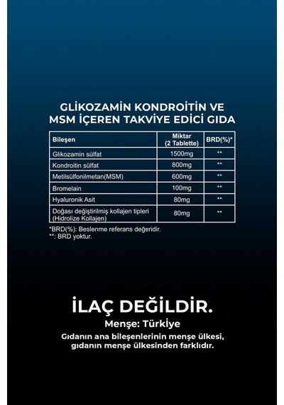 Vhp Glukozamin Kondroitin Msm Tablet 60 Adet