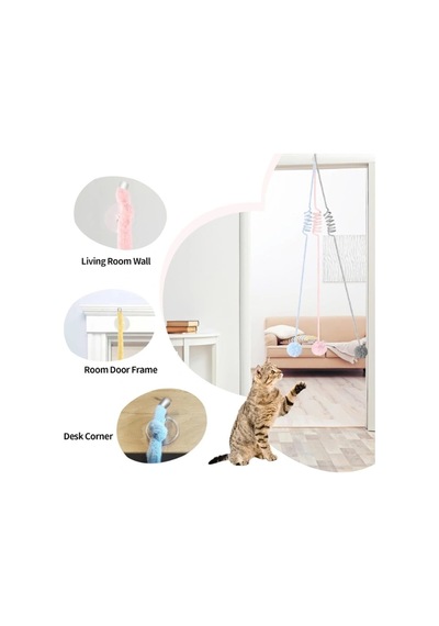 Elastik Yaylı Asılabilir Peluş Oyuncak Mavi