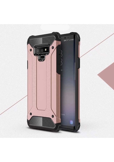 Kilifone - Samsung Uyumlu Galaxy Note 9 - Kılıf Çift Katman Zırh Tank Crash Military Kapak - Rose Gold
