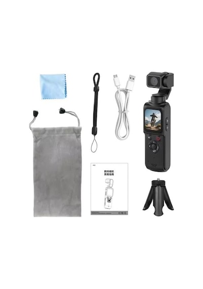 4k Hd El Tipi Akıllı Aksiyon Kamerası Profesyonel Vlog Kamera, 330 Dönebilir, 2400 Mah , 75mp