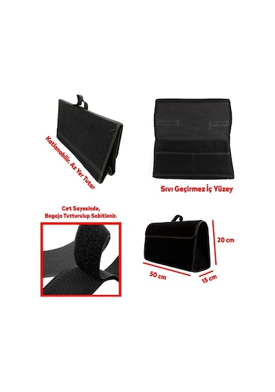 Automix Oto İçin Taşınabilir Bagaj Çantası Araç Araba Otomobil Bagaj Düzenleyici Organizer Çanta 044606 1 Adet