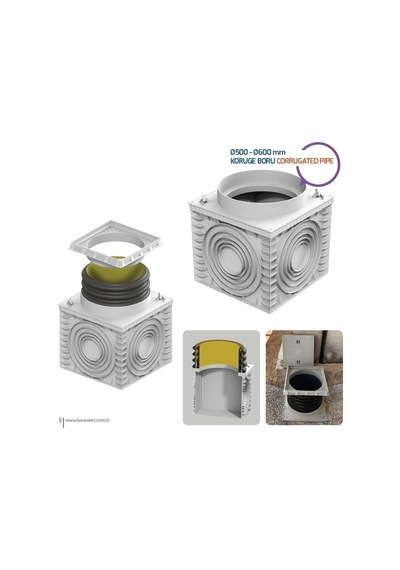 500mm - 600mm Koruge Borusu Dağıtım Bacası