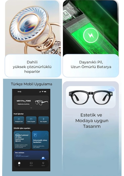 Pro Max Akıllı Gözlük Kameralı Yapay Zeka,müzik Dinleme,telefon İle Konuşma Bluetooth