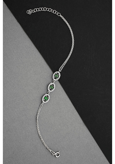 Argentum Concept - Yeşil Taşlı Gümüş Bileklik - B077701