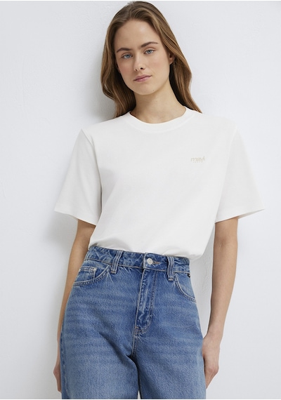 Mavi - Mavi Jeans Baskılı Ekru Tişört 1613804-80194 Ekru
