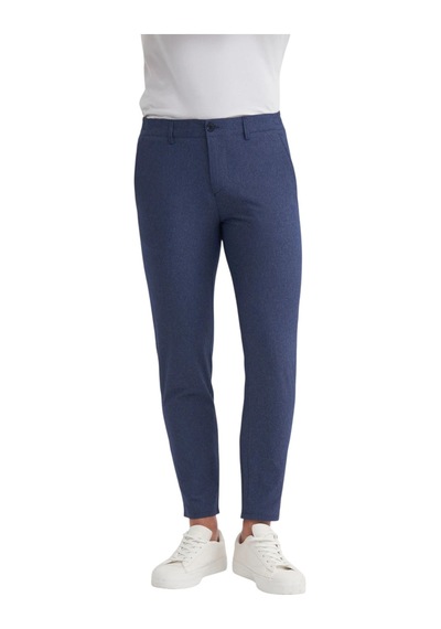 Jogger Dokuma Pantolon Düz Paça Cepli Lacıvert