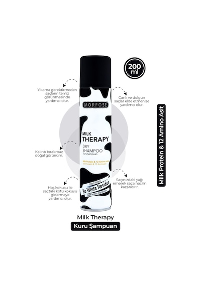 Morfose Kuru Şampuan Milk Therapy 200 Ml 2 Adet Tüm Saç Tipleri