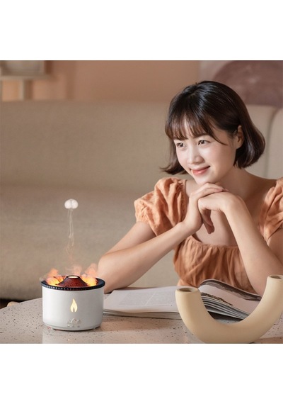 Çeşithane Volkan Efektli Aroma Difüzör Led Işıklı Ultrasonik Hava Nemlendirici 3d Buhar