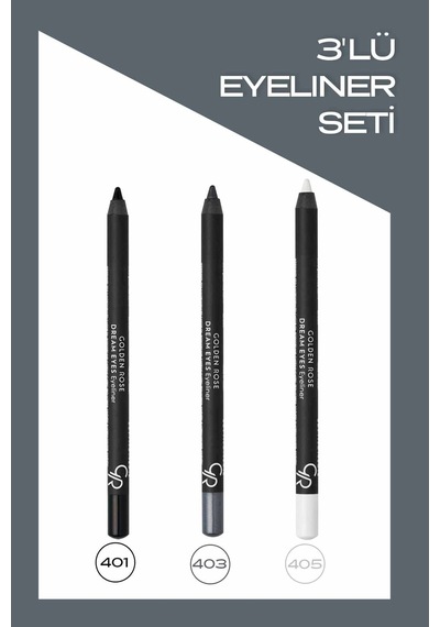 Dream Eyes Eyeliner 3'lü Jel Göz Kalemi Seti- No: 401-403-405 0
