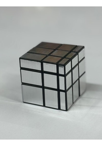 3x3x3 Mirror Sihirli Zeka Küpü Geometrik Asimetrik Gümüş Gri