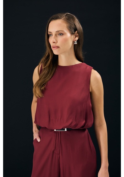 Sateen Colin Bluz - Bordo-137316
