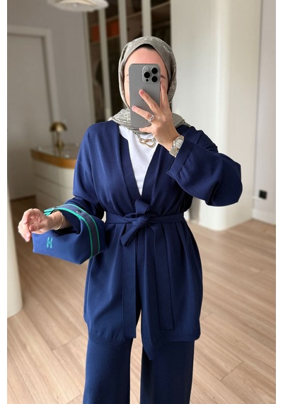 Ka Hijab Premium Hırkalı Rayon Takım - Lacivert