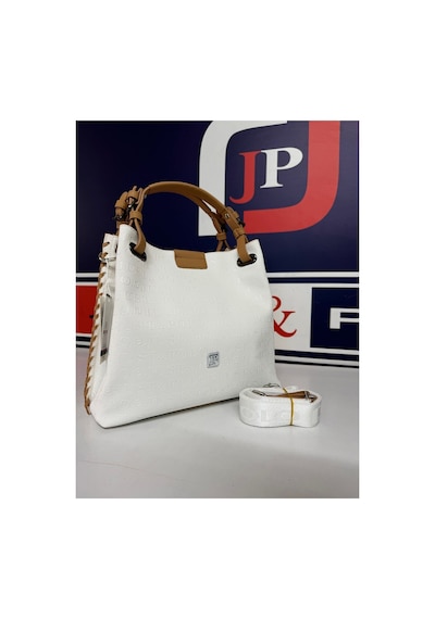 Just Polo Kadın Gofraj Desenli Mıknatıslı Çıtçıt Kapama El Ve Omuz Çantası Mh4031mh Beyaz Camel 97284472