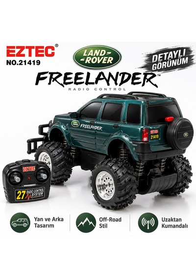 Uzaktan Kumandalı Land Rover Freelander Sarjlı Oyuncak Koyu Yeşil